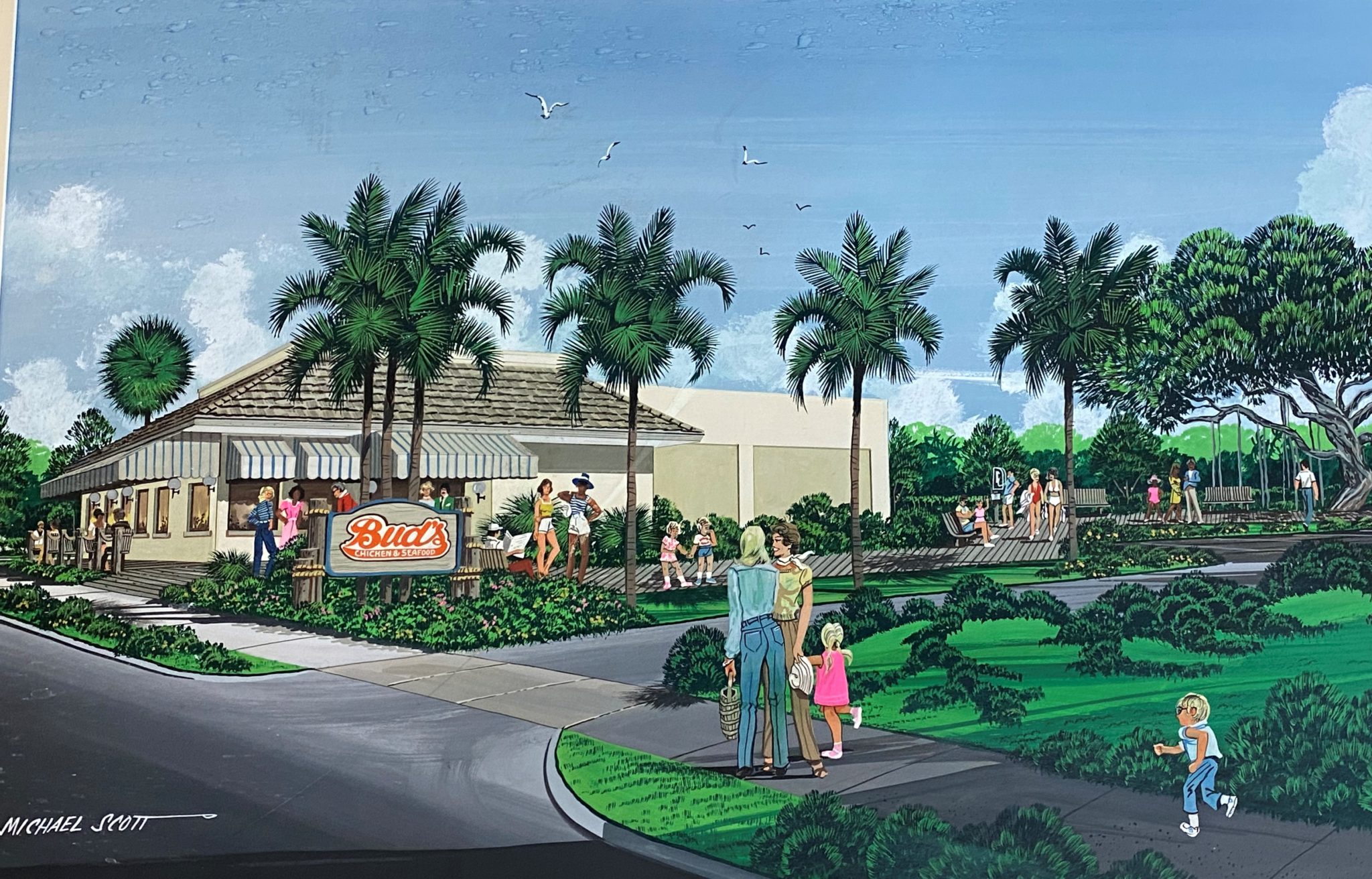 A modern rendering of a Bud's Chicken & Seafood store showcasing the chain's expansion.